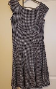 Sassy Navy/white polka dot dress. Size 12